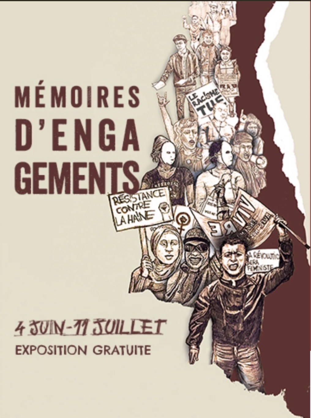 Affiche de l'exposition Mémoires d'engagements, Archives municipales de Lyon