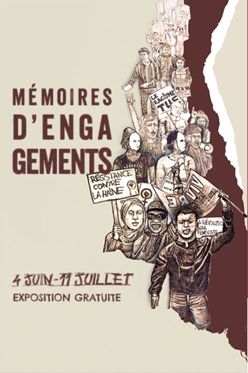 Affiche de l'exposition Mémoires d'engagements aux Archives municipales de Lyon